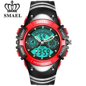 SMAEL Children Digital Sports Watch 50M Water Resistant Wrist Watches Children Mother's Choice Boys Girl Gift 4-13 Years Kids
