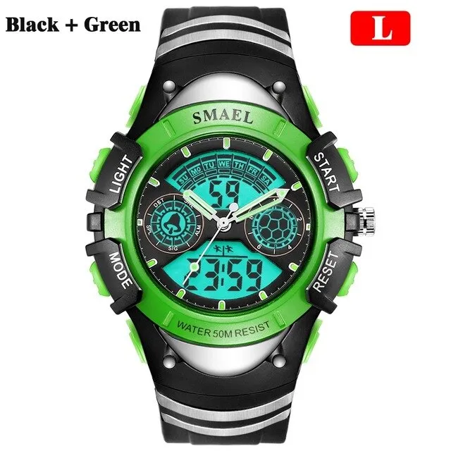 SMAEL Children Digital Sports Watch 50M Water Resistant Wrist Watches Children Mother's Choice Boys Girl Gift 4-13 Years Kids