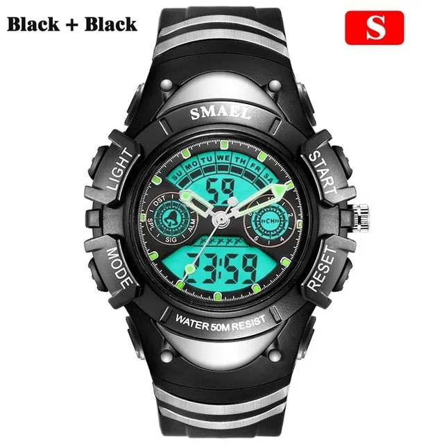 SMAEL Children Digital Sports Watch 50M Water Resistant Wrist Watches Children Mother's Choice Boys Girl Gift 4-13 Years Kids