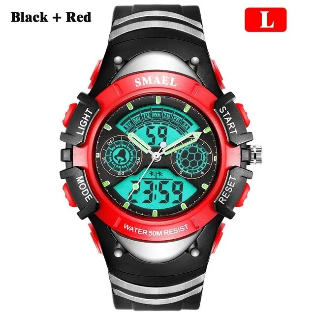 SMAEL Children Digital Sports Watch 50M Water Resistant Wrist Watches Children Mother's Choice Boys Girl Gift 4-13 Years Kids