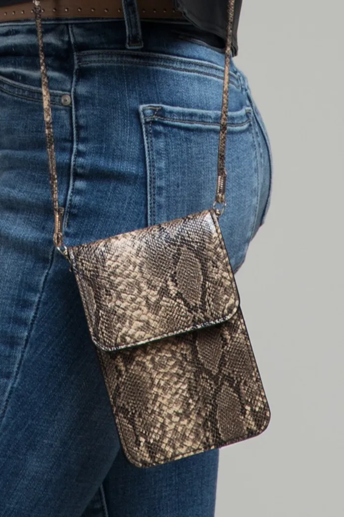 Snake Print Cross-Body Bag