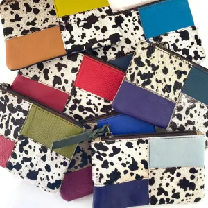 Soruka Zahra Leather Zip Purse - Cow Print Mix (assorted)