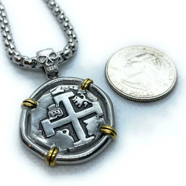 Spanish Reales Treasure Coin Pendant (#p049)