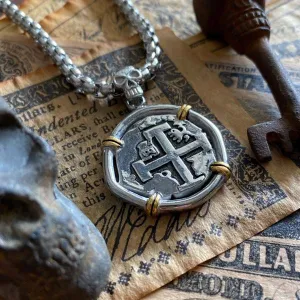 Spanish Reales Treasure Coin Pendant (#p049)