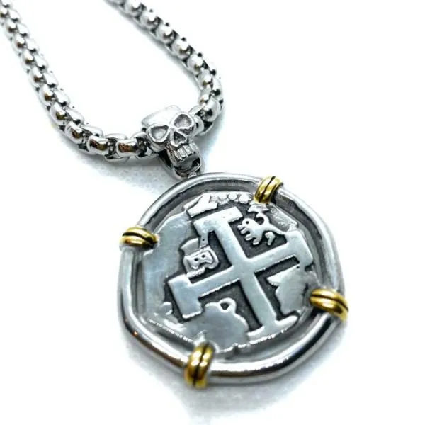 Spanish Reales Treasure Coin Pendant (#p049)