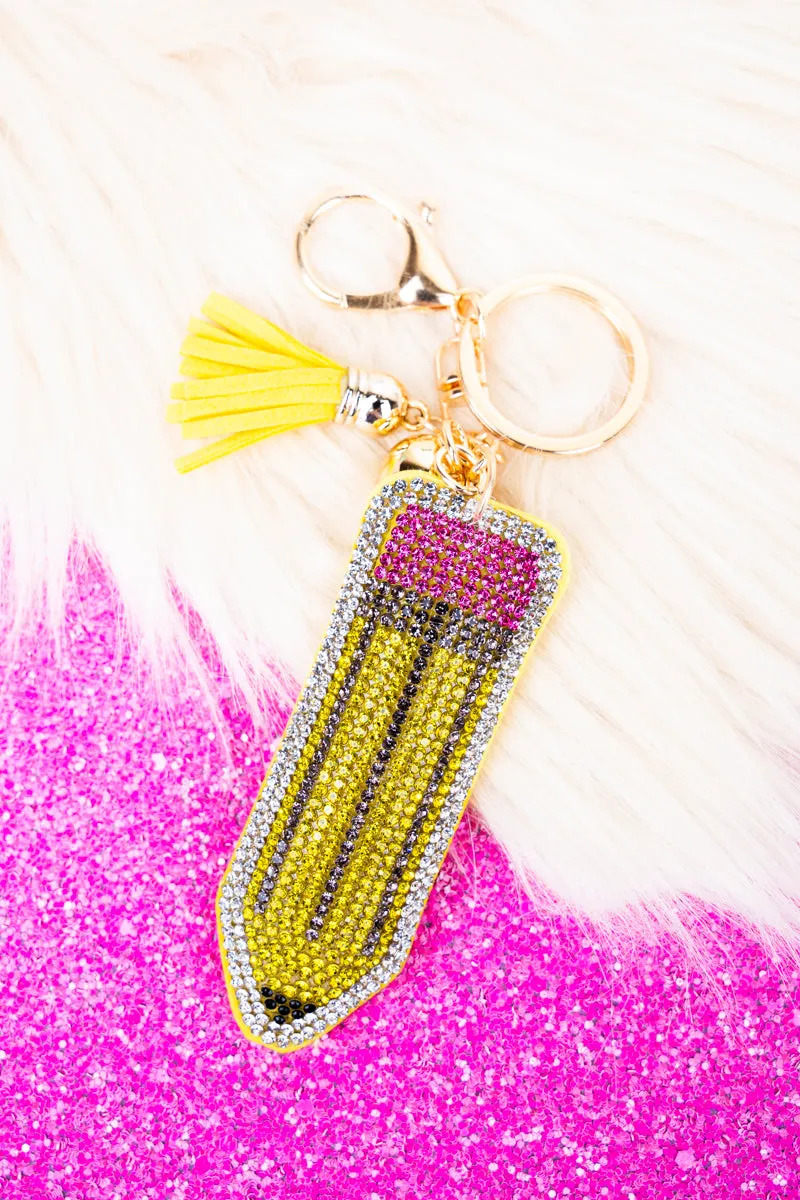 Sparkling Pencil Keychain