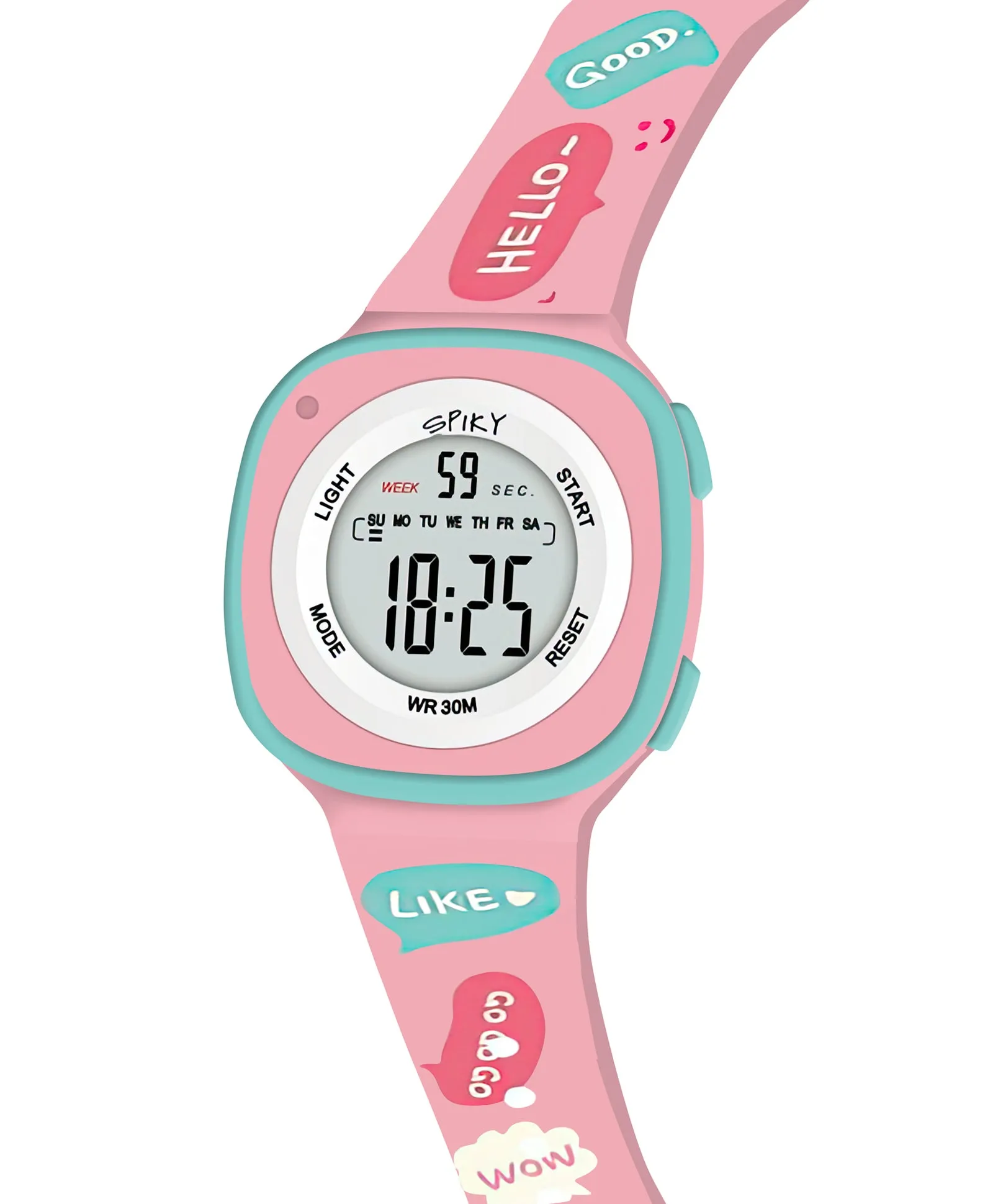 Spiky Eva15 Square Digital Watch for Kids - Purple
