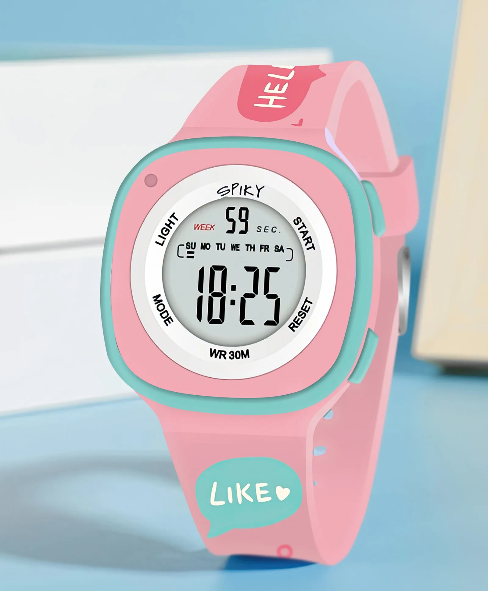 Spiky Eva15 Square Digital Watch for Kids - Purple