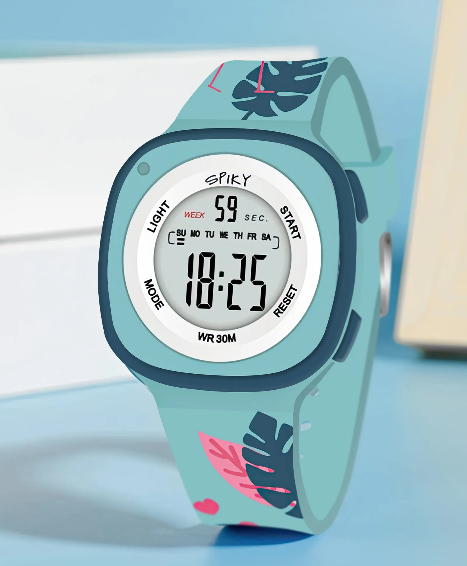 Spiky Eva15 Square Digital Watch for Kids - Purple