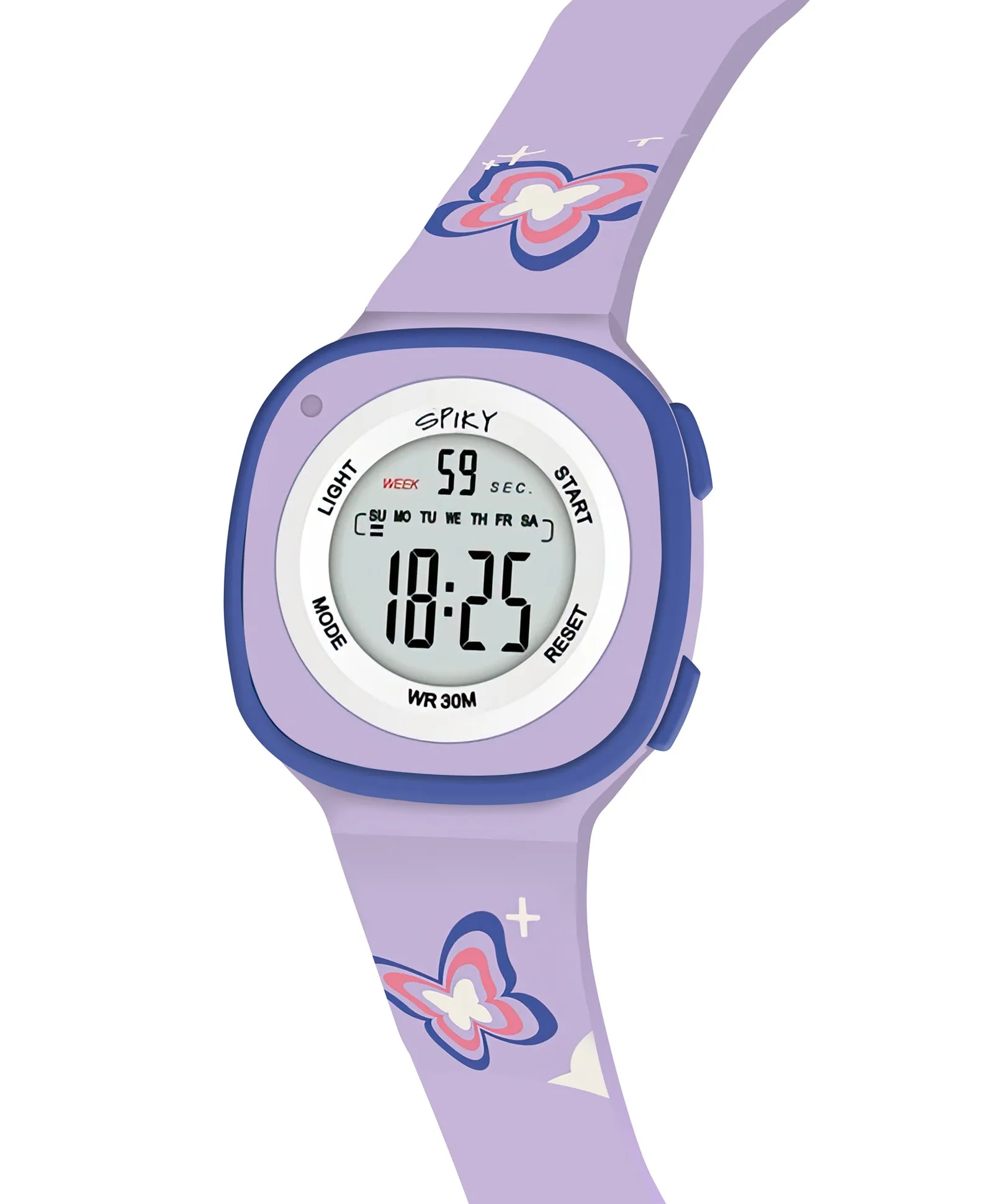 Spiky Eva15 Square Digital Watch for Kids - Purple