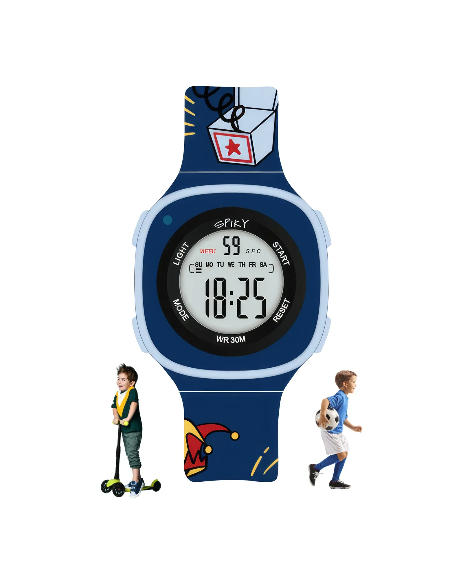 Spiky Eva15 Square Digital Watch for Kids - Purple