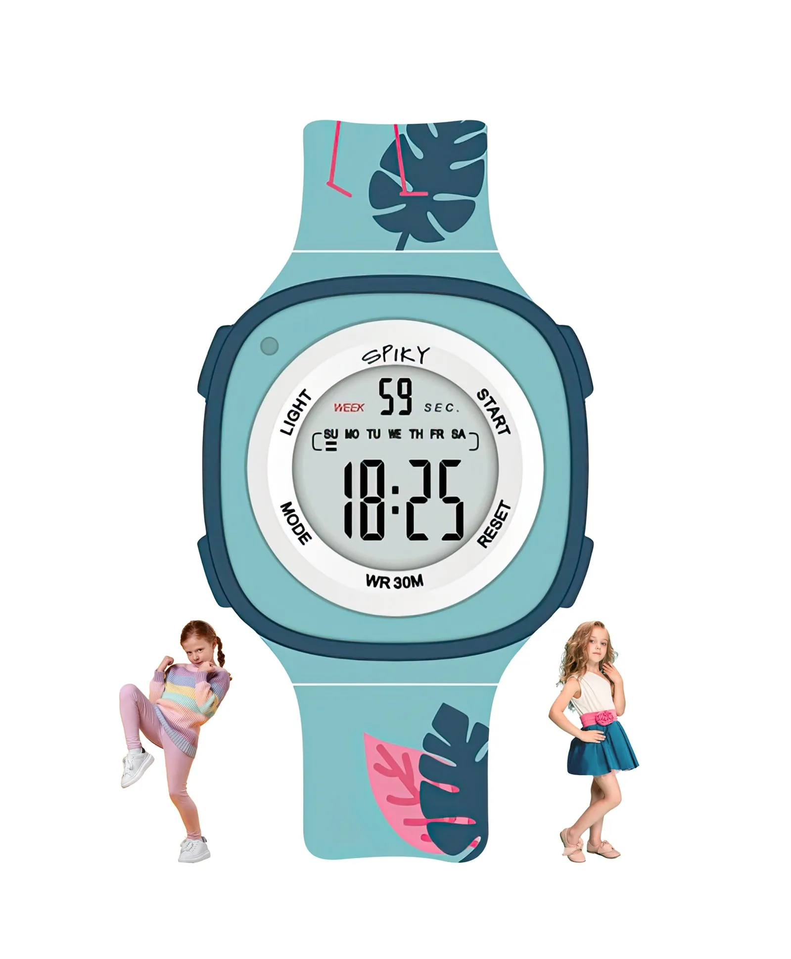 Spiky Eva15 Square Digital Watch for Kids - Purple