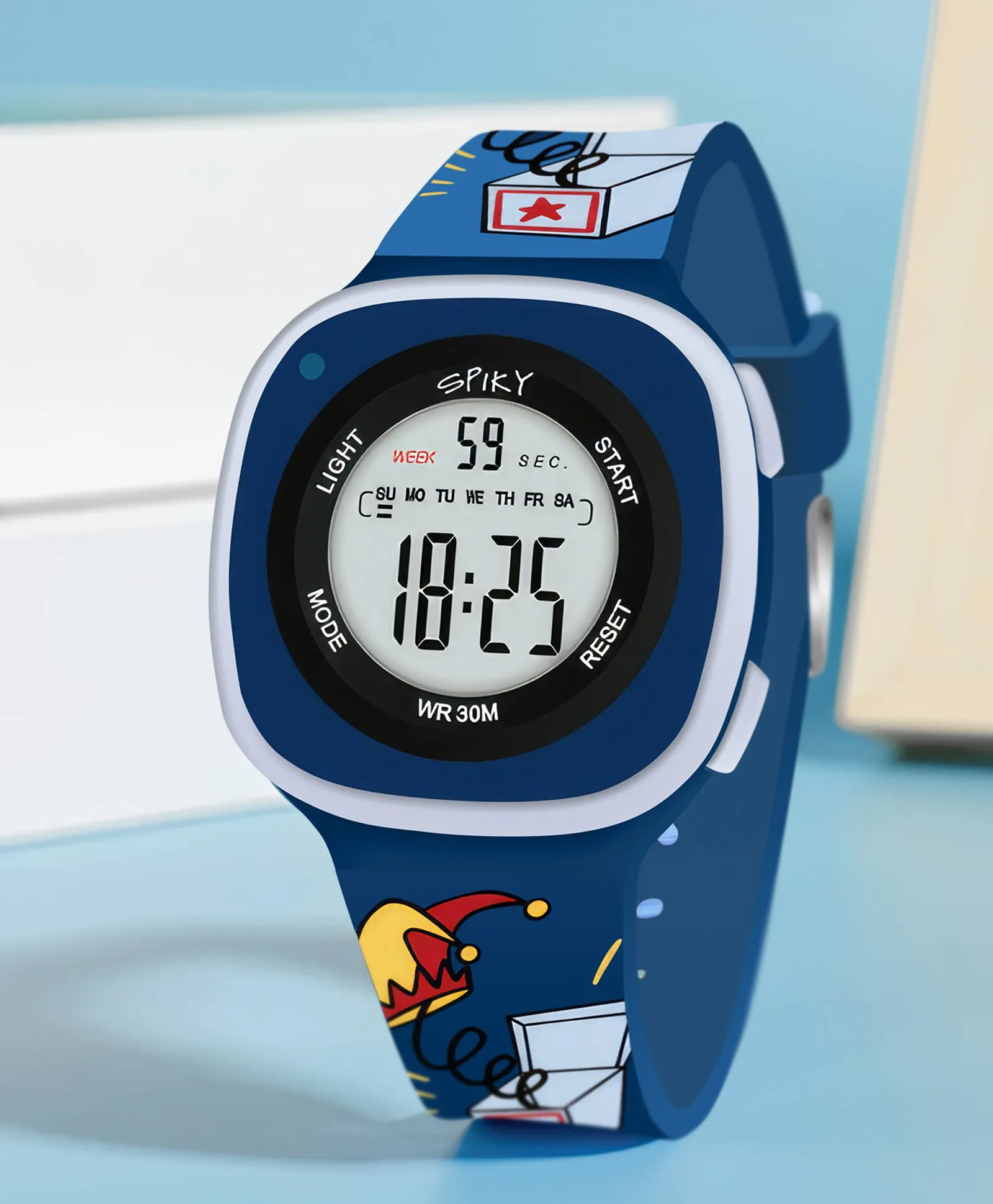 Spiky Eva15 Square Digital Watch for Kids - Purple