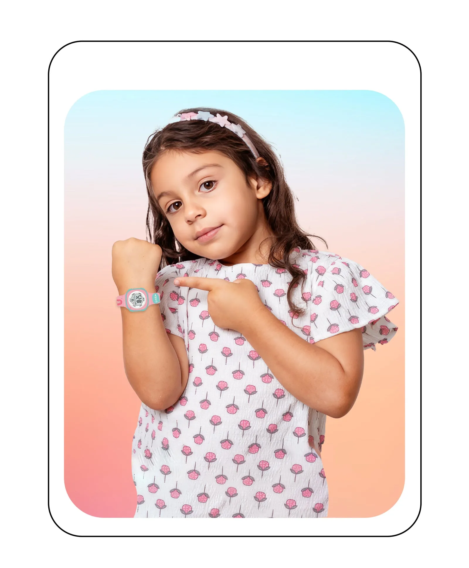 Spiky Eva15 Square Digital Watch for Kids - Purple