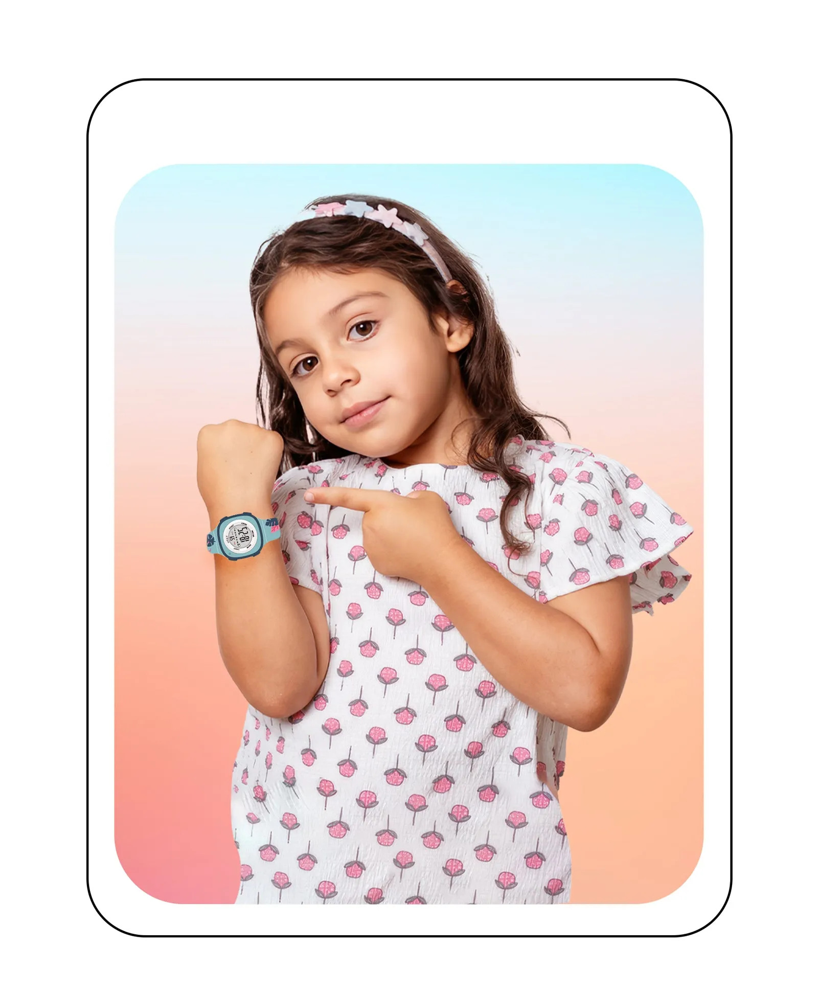 Spiky Eva15 Square Digital Watch for Kids - Purple