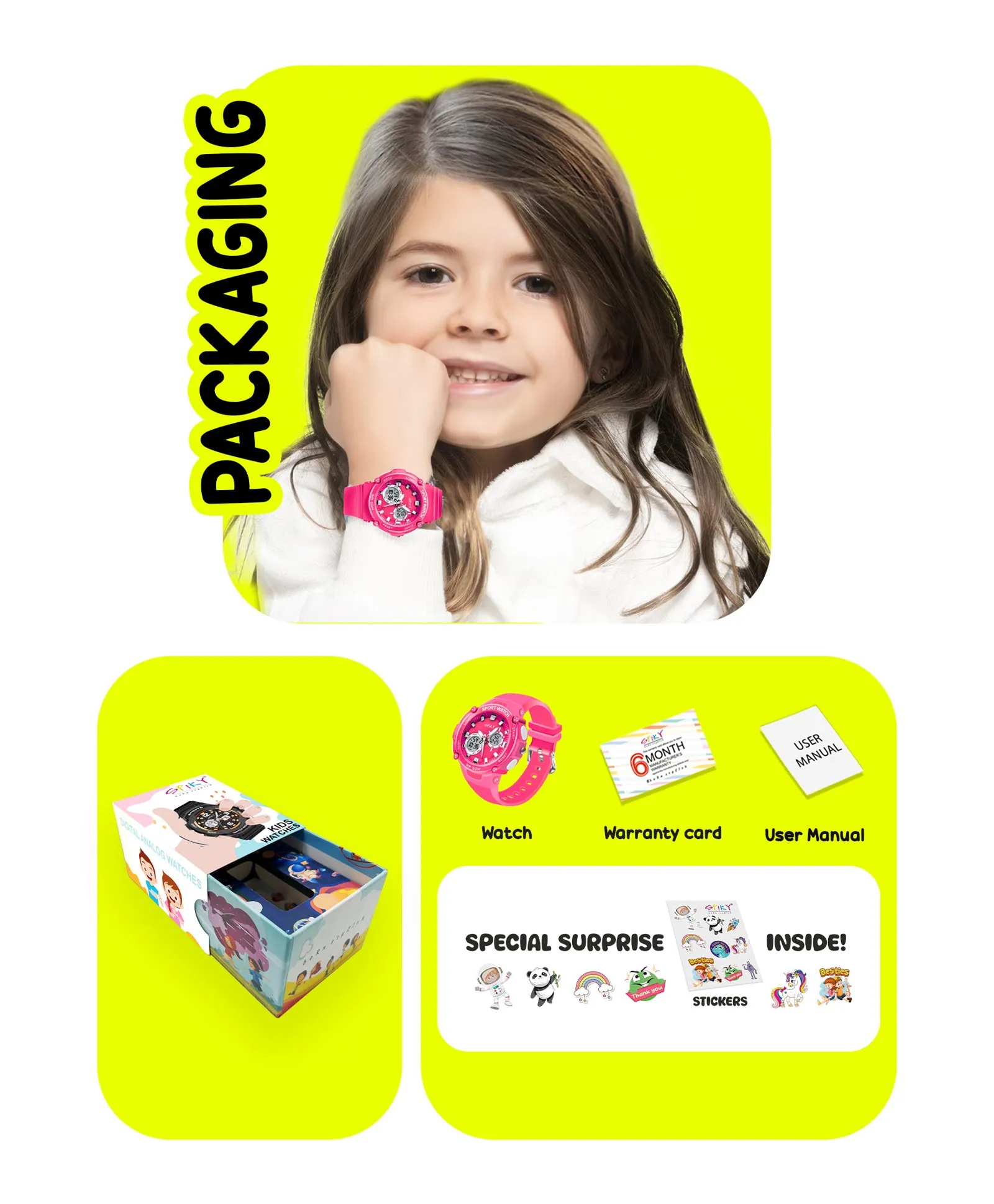 Spiky Eva29 Round Multifunctional Digital Sports Watch - Pink