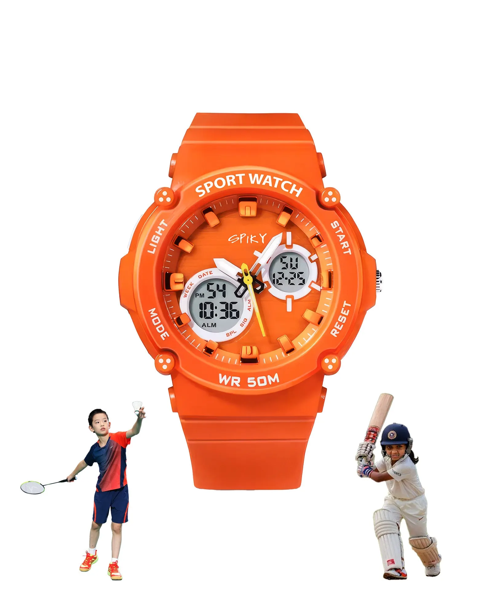 Spiky Eva29 Round Multifunctional Digital Sports Watch - Pink
