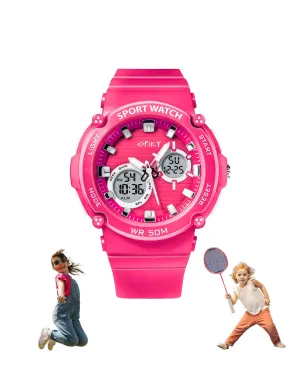 Spiky Eva29 Round Multifunctional Digital Sports Watch - Pink