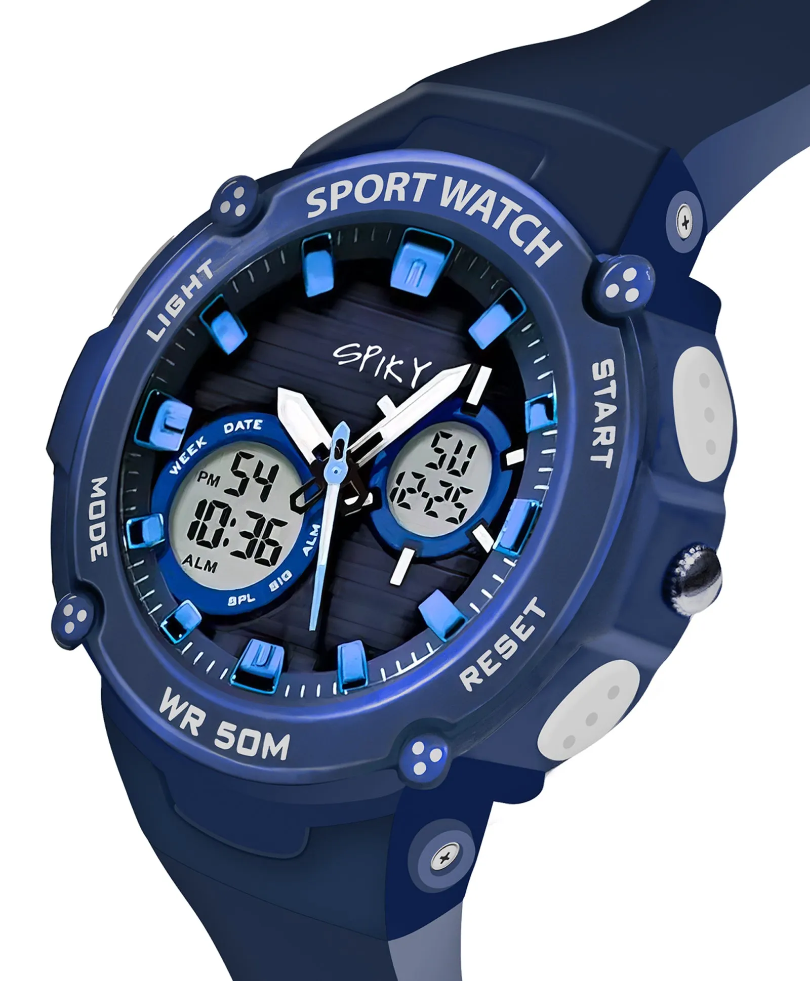 Spiky Eva29 Round Multifunctional Digital Sports Watch - Pink
