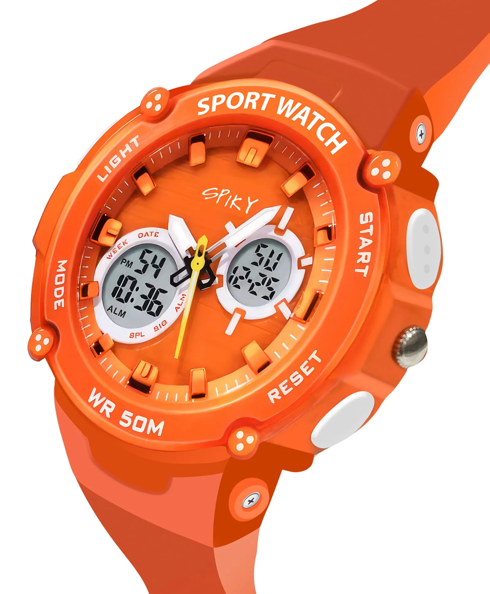 Spiky Eva29 Round Multifunctional Digital Sports Watch - Pink