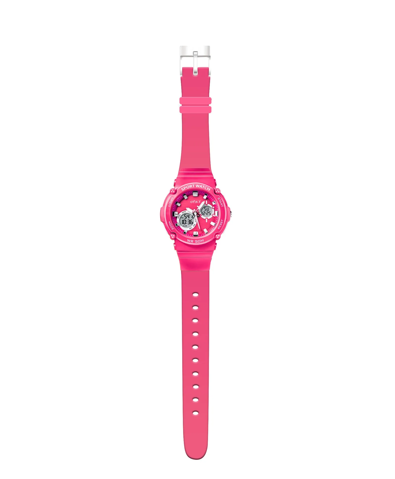 Spiky Eva29 Round Multifunctional Digital Sports Watch - Pink