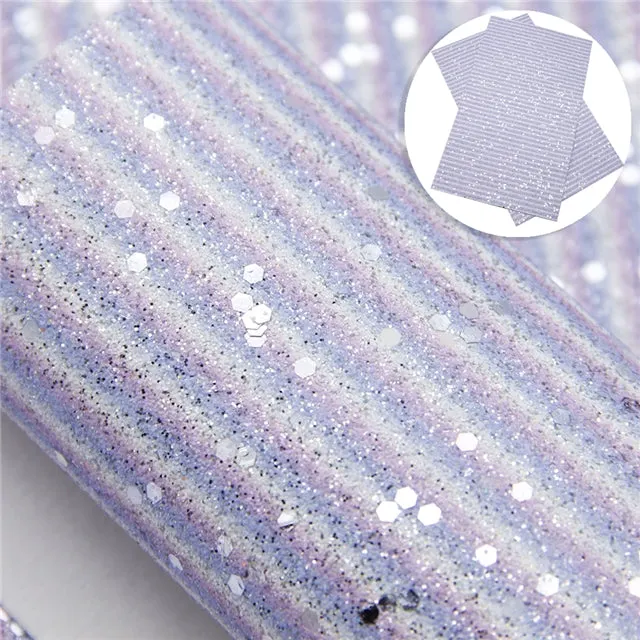 Sprinkle Stripe Glitter ~ Multi-Colour Pastel Rainbow Stripes ~ 3 Colours