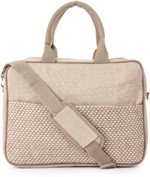 Stylish Jute Laptop Messenger Bag - Beige, 16 L Capacity