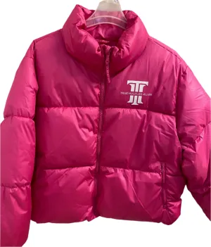 TH4L: Elite Cropped Puffer Jacket for Women-Hot Pink