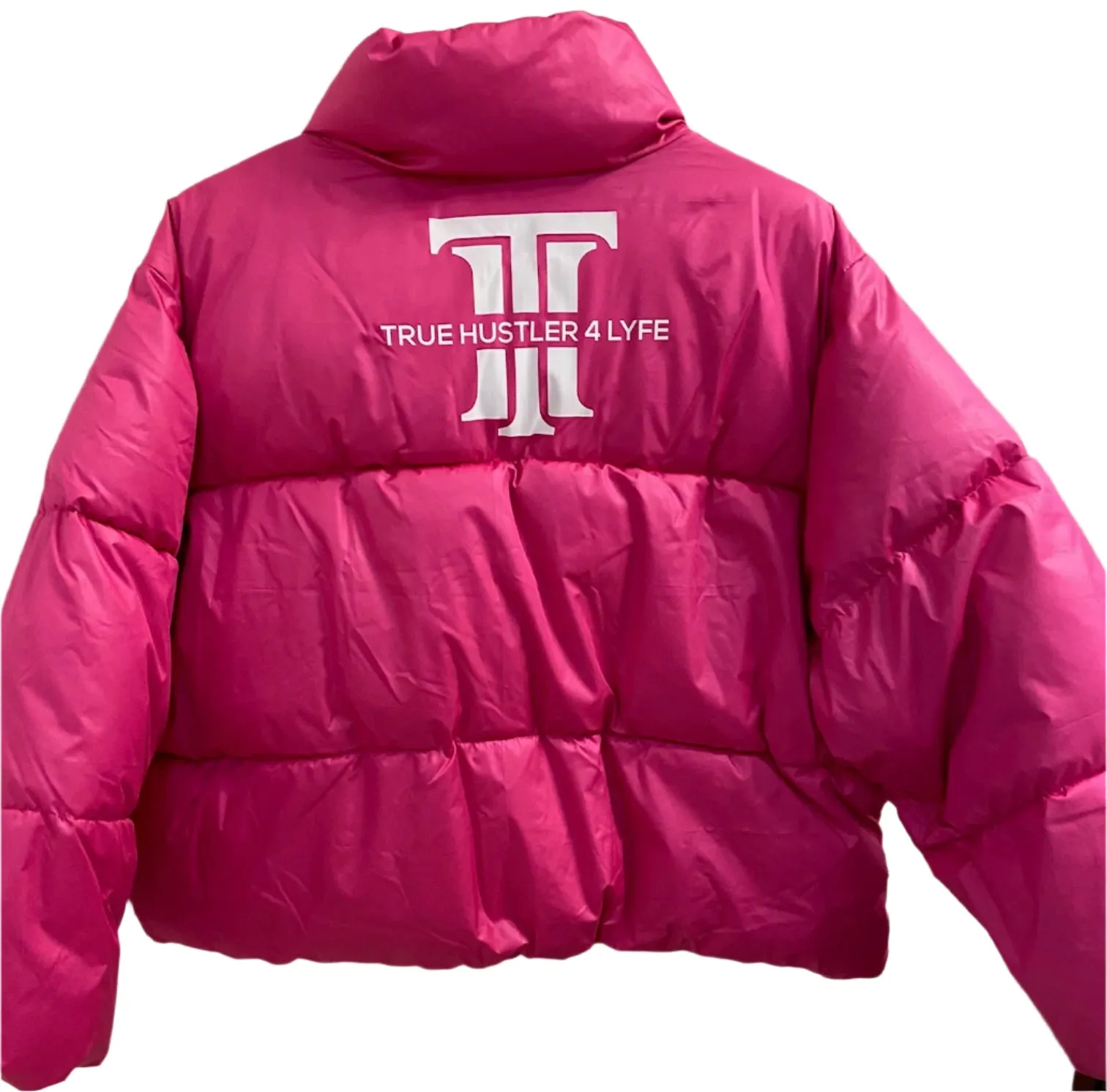 TH4L: Elite Cropped Puffer Jacket for Women-Hot Pink