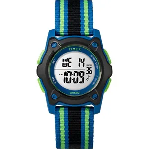 Timex Kids Digital Nylon Strap Watch (Blue/Black/Green)