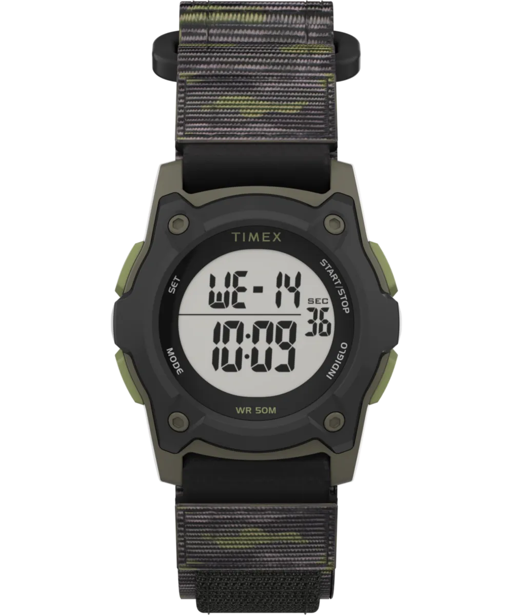 TIMEX TIME MACHINES® 35mm Green/Brown Camo Fast Wrap® Kids Digital Watch