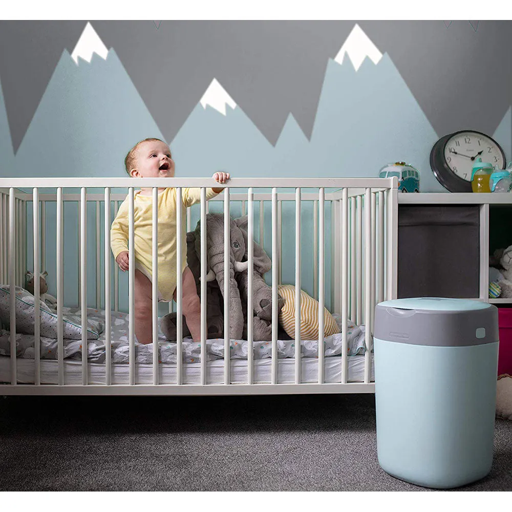 Tommee Tippee - Twist and Click Advanced Nappy Bin with 1x Refill Cassette with Sustainably Sourced Antibacterial GREENFILM (Green)