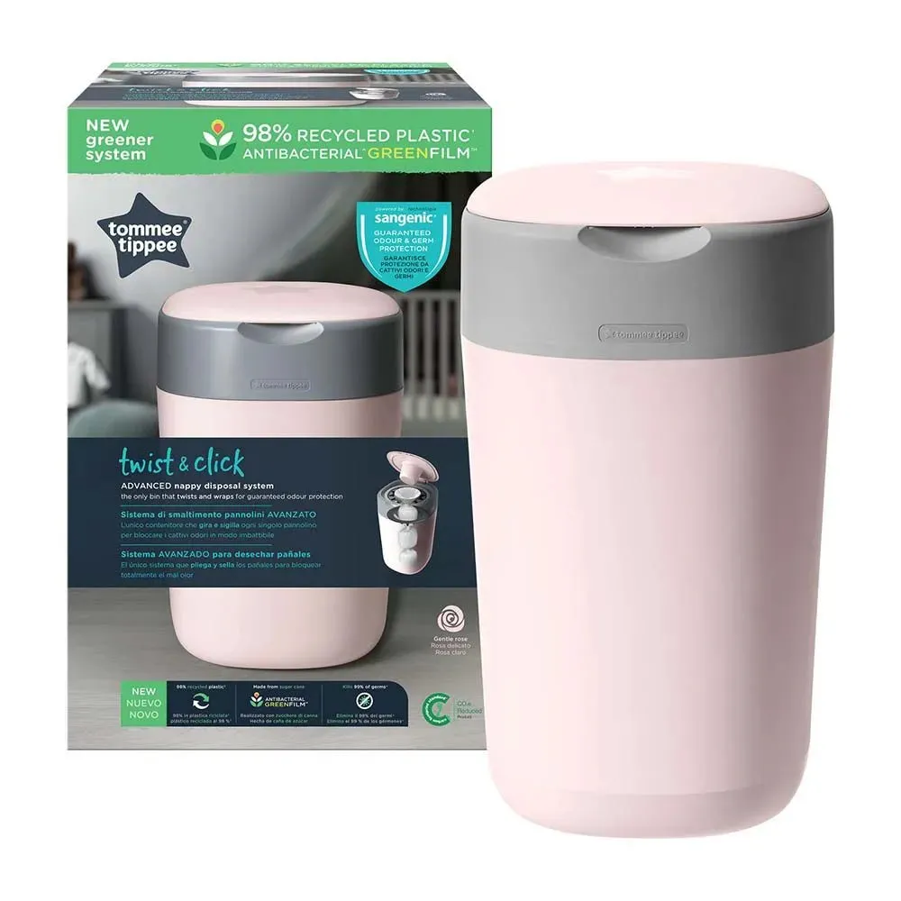 Tommee Tippee Twist And Click Advanced Nappy Bin,Pink