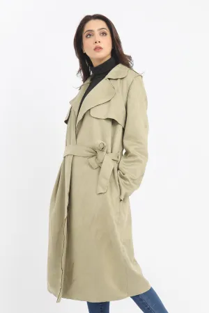 TRENCH COAT-ARMY-GREEN