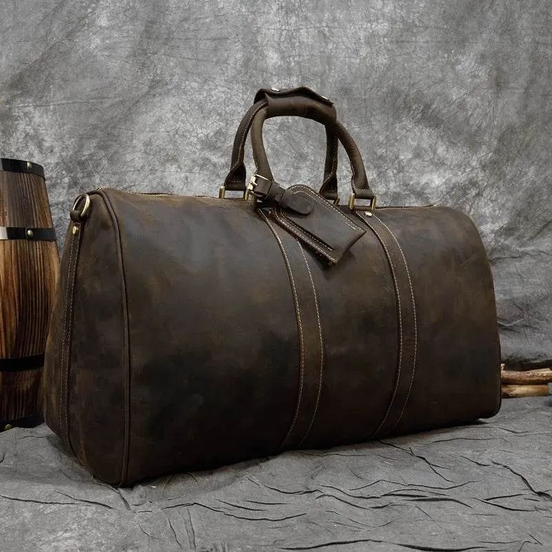 True Leather Weekender Duffle Bag Large Travel Men’s Luggage