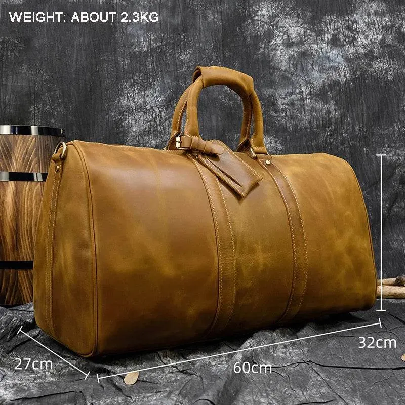 True Leather Weekender Duffle Bag Large Travel Men’s Luggage