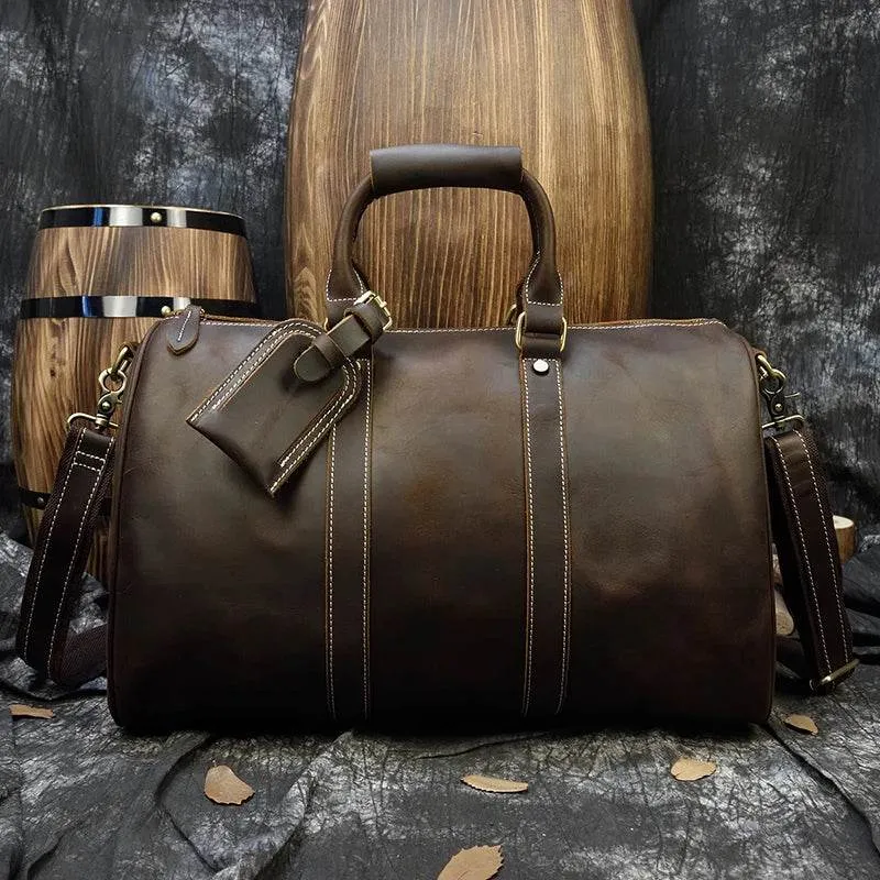 True Leather Weekender Duffle Bag Large Travel Men’s Luggage