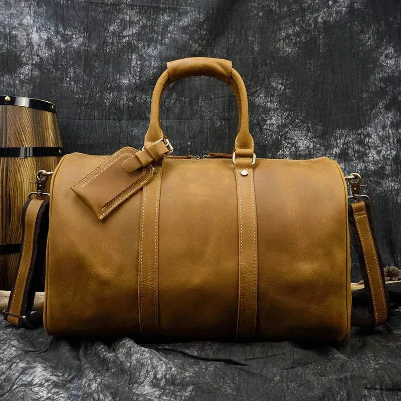 True Leather Weekender Duffle Bag Large Travel Men’s Luggage