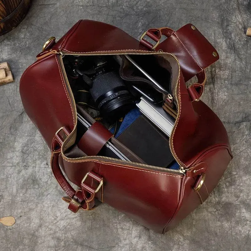 True Leather Weekender Duffle Bag Large Travel Men’s Luggage