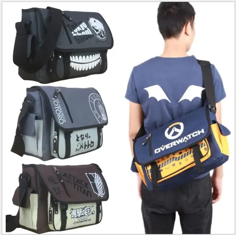 Unisex Japanese Anime Overwatch Cosplay Messenger Canvas School Bag