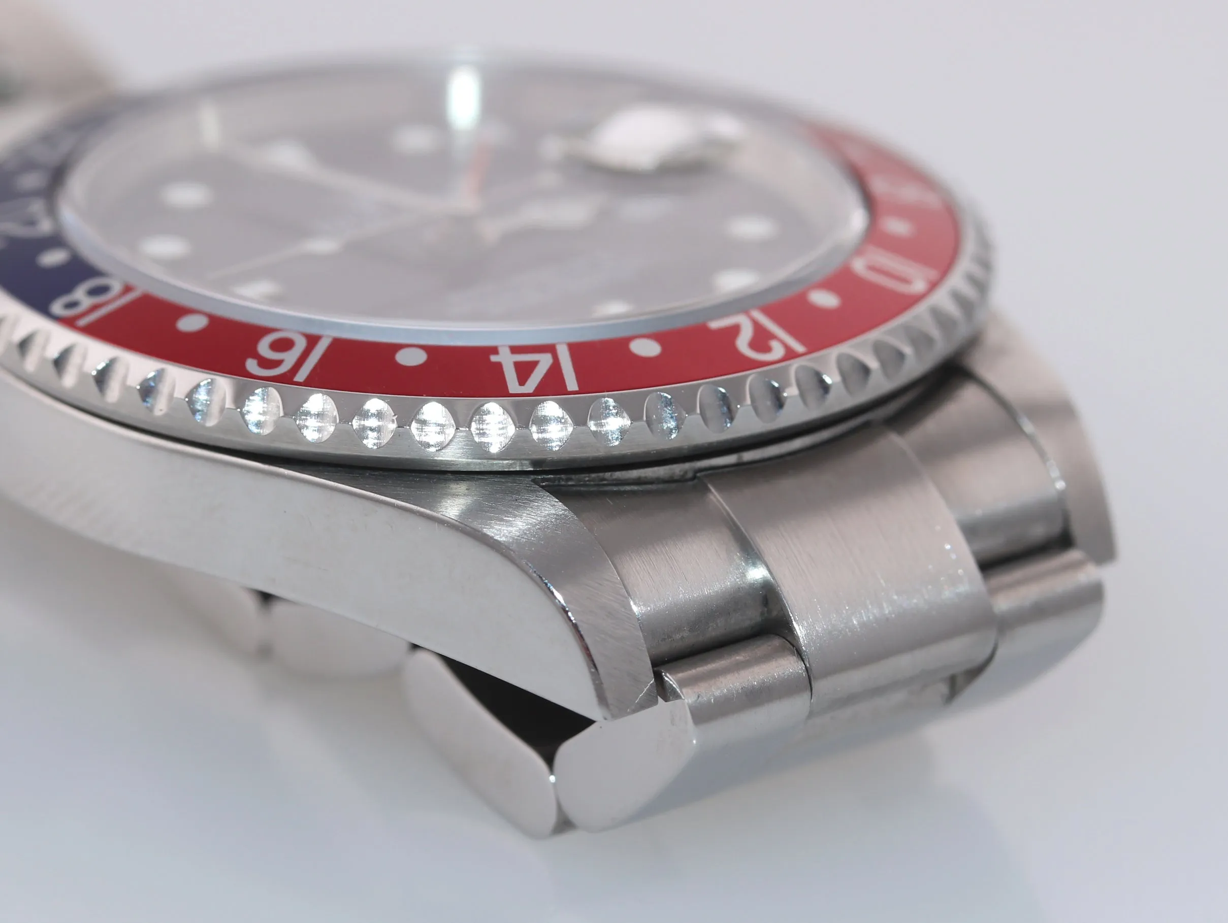 UNPOLISHED 2007 Rolex GMT-Master 2 16710 PEPSI Blue Red Error Dial 40mm Watch