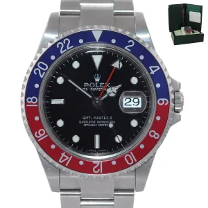UNPOLISHED 2007 Rolex GMT-Master 2 16710 PEPSI Blue Red Error Dial 40mm Watch