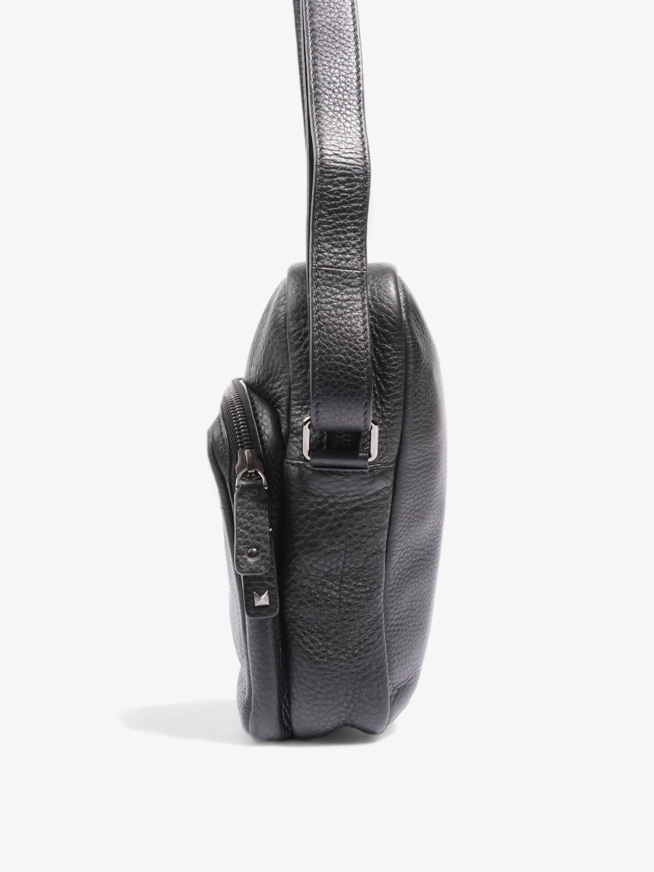 Valentino Stud Crossbody Bag Black Leather