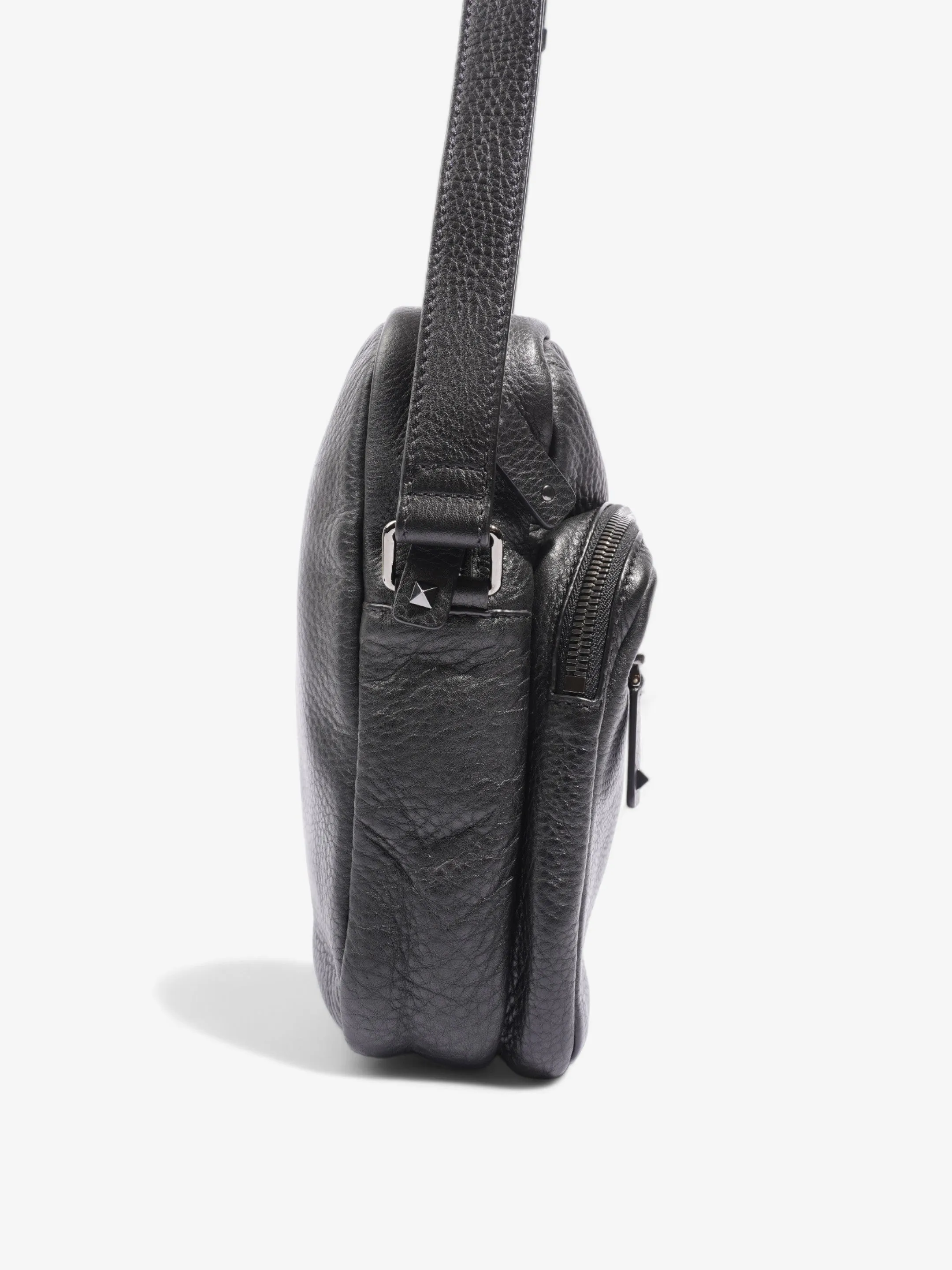 Valentino Stud Crossbody Bag Black Leather