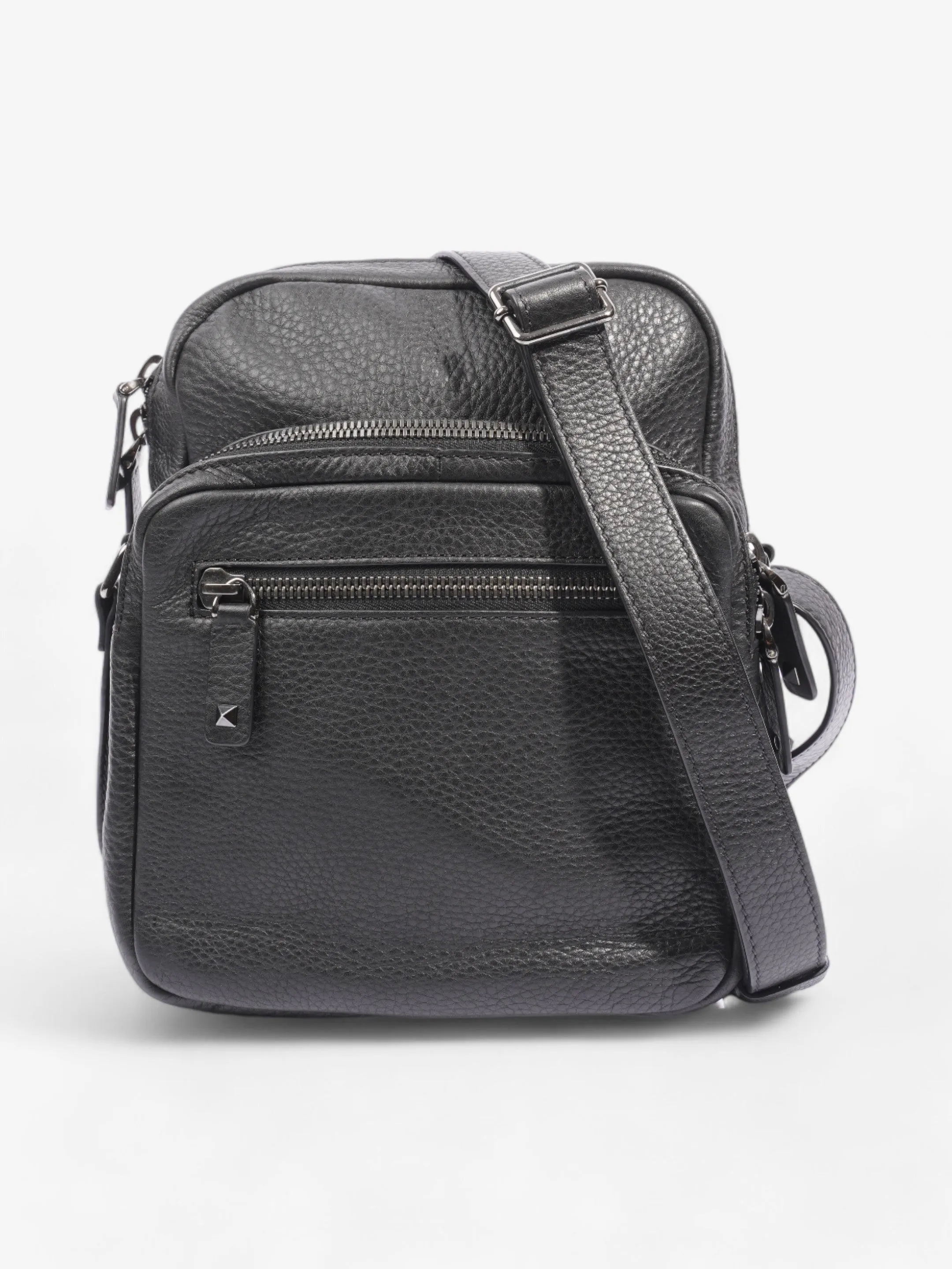 Valentino Stud Crossbody Bag Black Leather