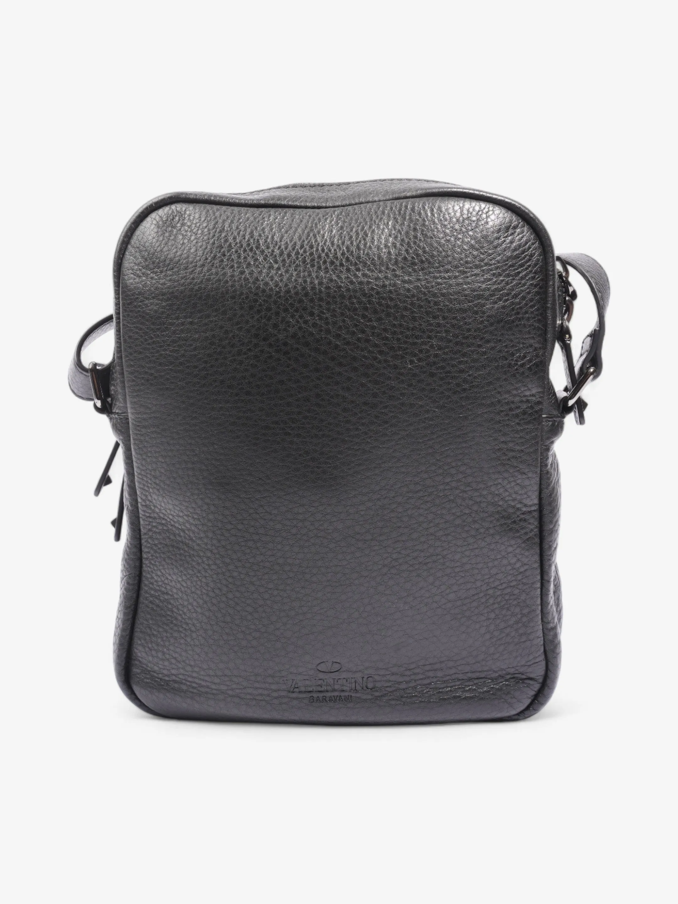 Valentino Stud Crossbody Bag Black Leather