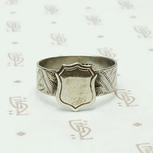 Victorian Hand Worked Silver Signet Ring