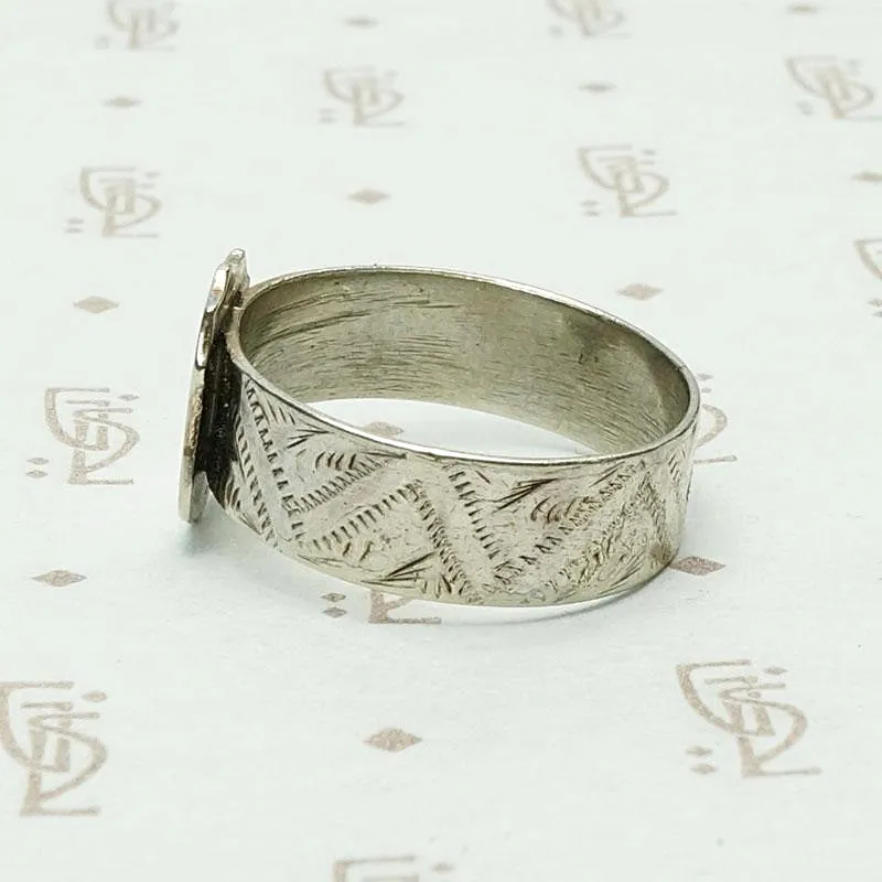Victorian Hand Worked Silver Signet Ring