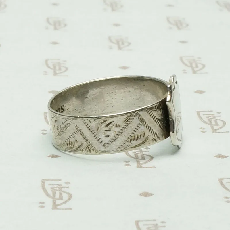 Victorian Hand Worked Silver Signet Ring