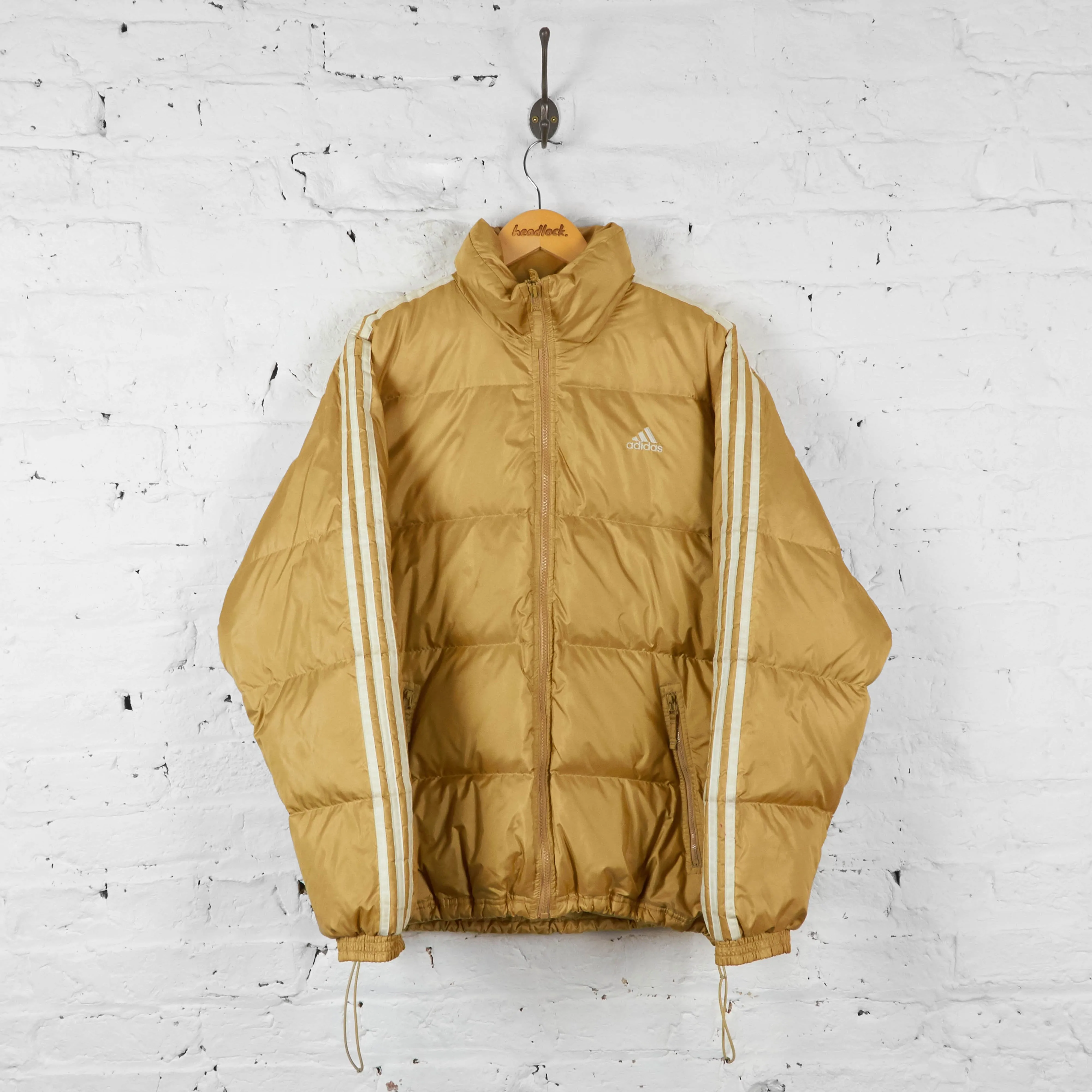Vintage Adidas Puffer Jacket - Gold - L